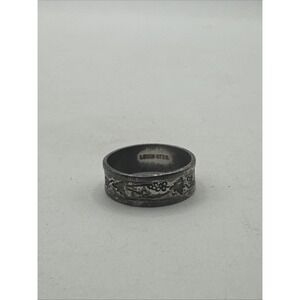 ED LEVIN STERLING SILVER ETCHED GRAPE‎ VINE AND LEAVES RING SIZE 6.75